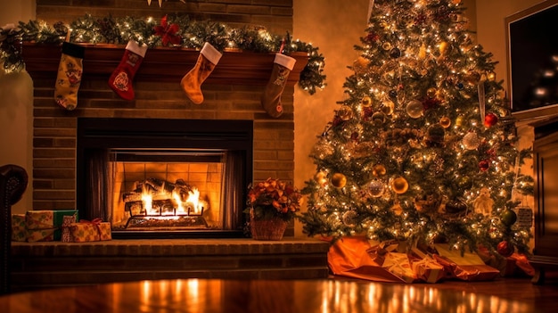 near the fireplace HD 8K wallpaper Stock Photographic Image