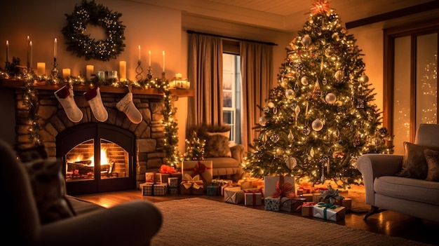 near the fireplace HD 8K wallpaper Stock Photographic Image