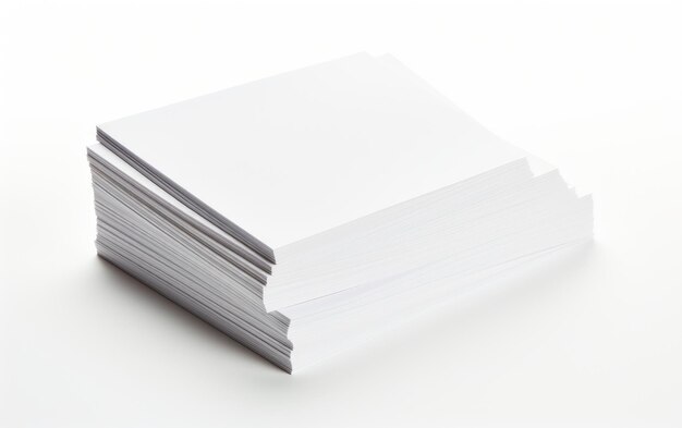 Neat Note Pile on White Background