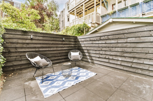 Neat patio with sitting area