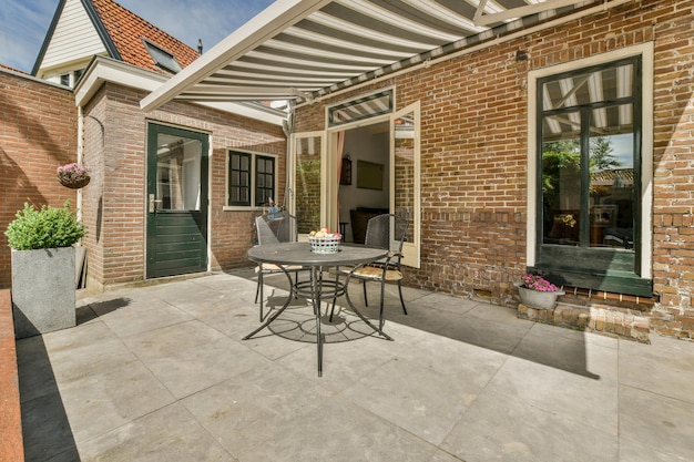 Neat patio with sitting area