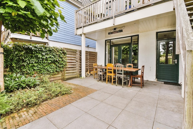 Neat patio with sitting area