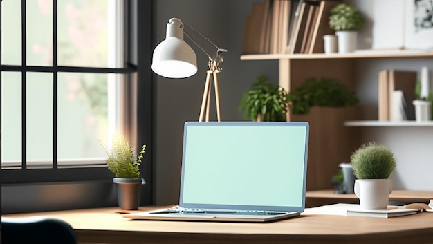 Neat and tidy workspace with laptop