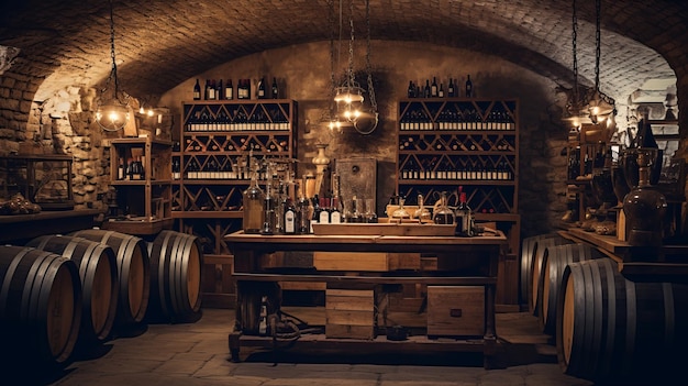 A neatly organized wine cellar with bottles arranged by vintage or winery