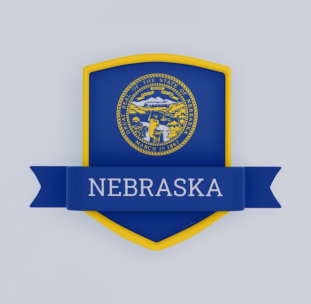 Nebraska Flag With Banner