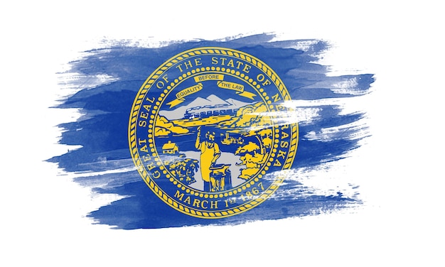 Nebraska staat vlag penseelstreek, Nebraska vlag achtergrond