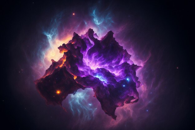 Photo nebula in deep space with stars