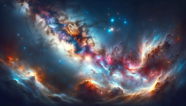 Nebula en stervorming interstellaire wolk in de diepe ruimte Generatieve AI