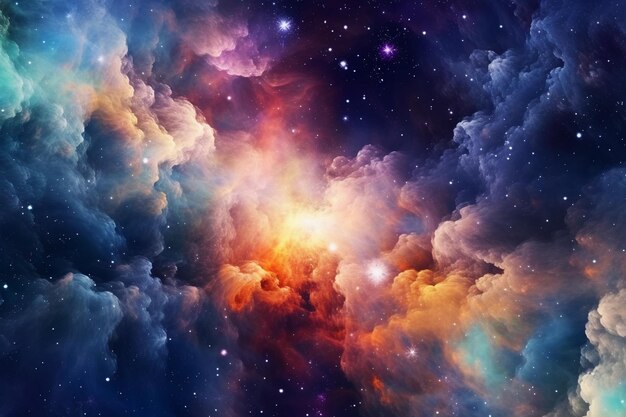 Nebula galaxies and dust in space Abstract background