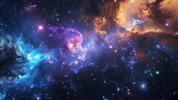 Nebula and galaxies in space Abstract cosmos background Generative Ai