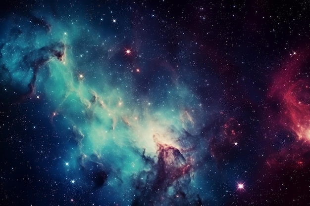 Nebula and galaxies in space abstract cosmos background