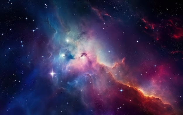 Nebula and galaxies in space Abstract cosmos background