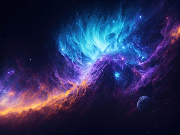 사진 안개 은하 배경 우주 구름 그리고 아름다운 우주 밤 별