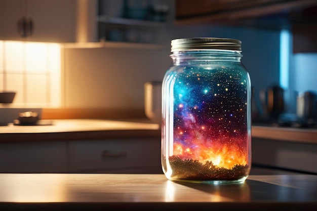 Nebula in a Jar Hyperdetailed SciFi Still with Cinematic Lighting and Dynamic