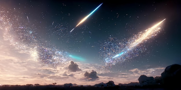 nebula milkyway and galaxies in space 3d