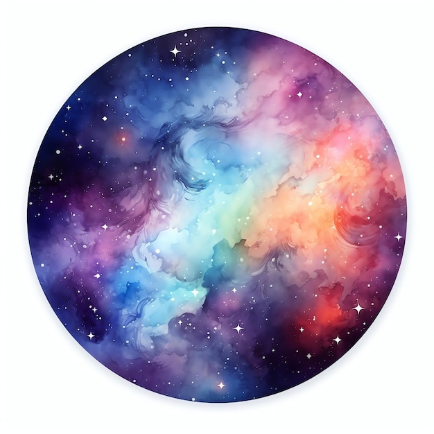 Photo nebula mirror fantasy sky night gazing watercolor