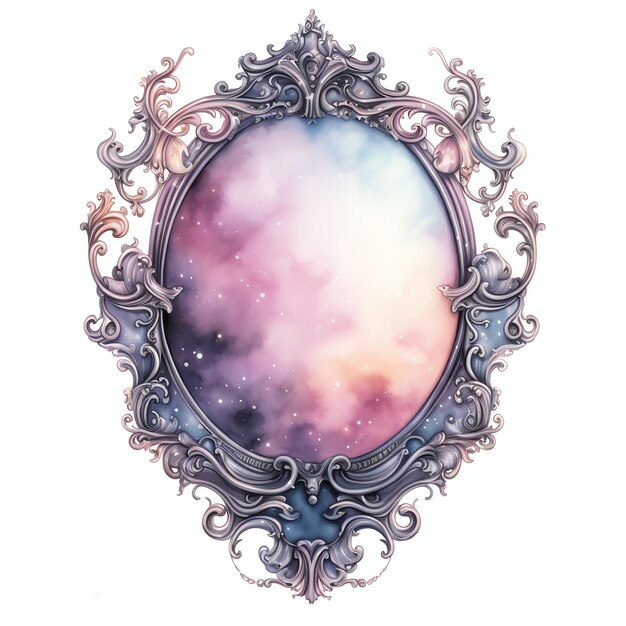 Nebula Mirror Fantasy Sky Night gazing watercolor