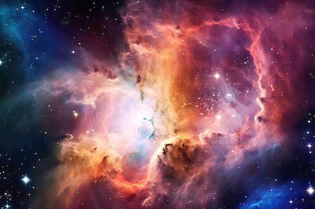 A nebula in space with a nebula in the center