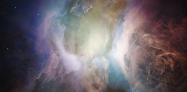 Onde della nebulosa che si infrangono nella nebulosa a emissione stellare nube interstellare gigante nella costellazione del sagittario immagine ritoccata elementi di questa immagine forniti dalla nasa