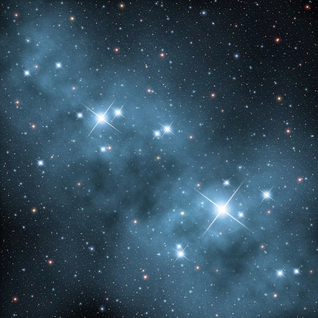 Foto nebulosa con stelle luminose