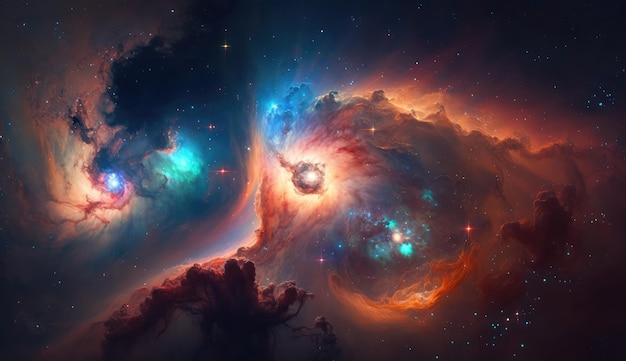 A nebula with a nebula in the center