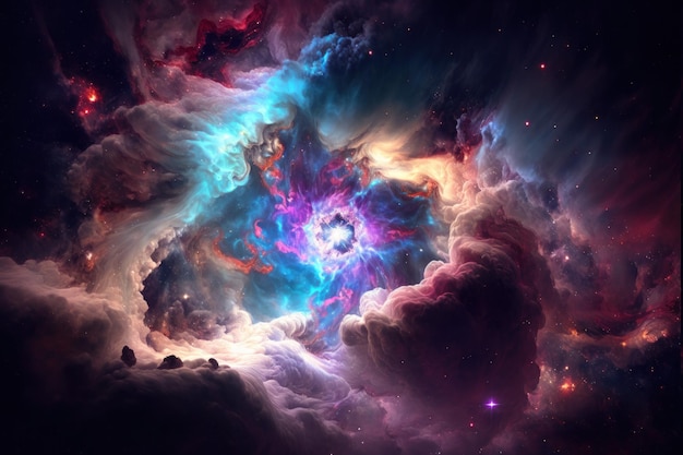 A nebula with a nebula in the center