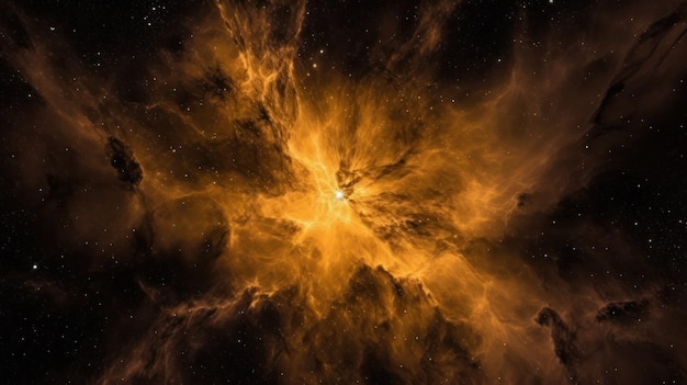 A nebula with a star in the background