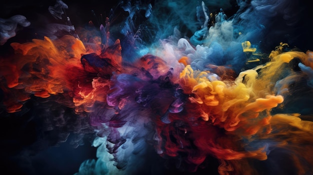 Nebula with vibrant colors and swirling gases generative ai