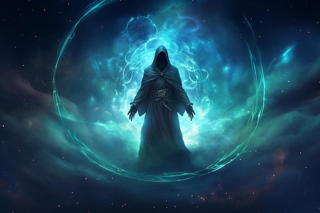 Photo nebulae of nihil death in dark cloaks photo