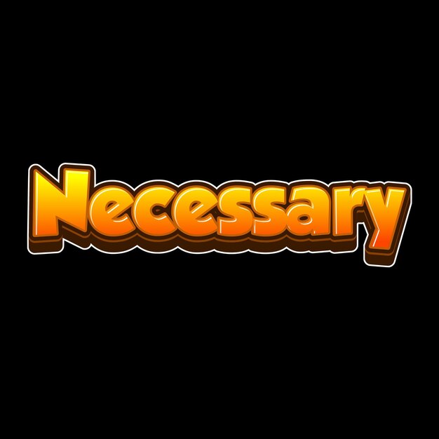 Photo necessary text 3d orange black background photo jpg