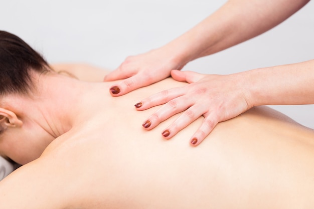 Neck massage in a beauty salon