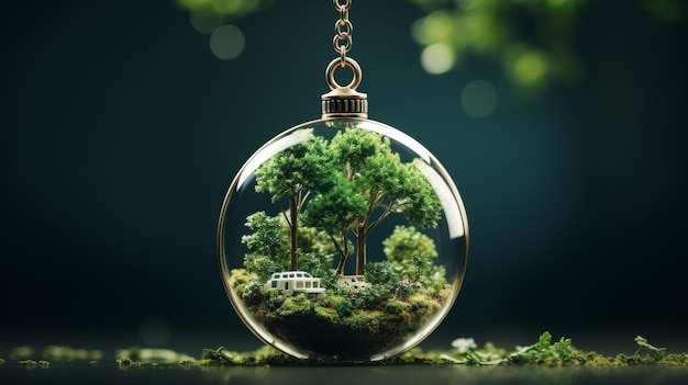 Necklace Adorned With Green Leaves