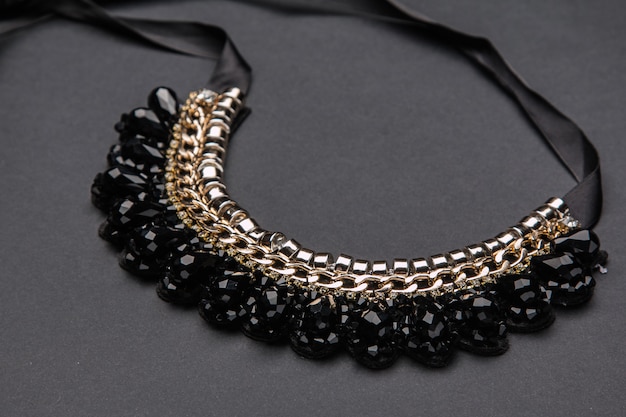 Necklace with black stones