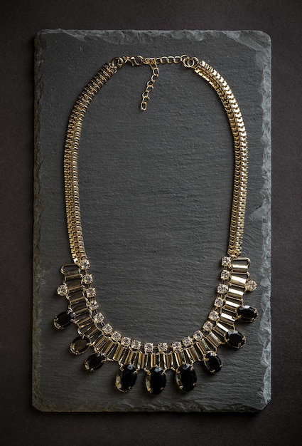 Necklace with black stones