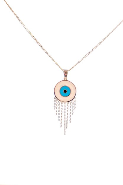 Photo a necklace with a blue eye and a gold chain