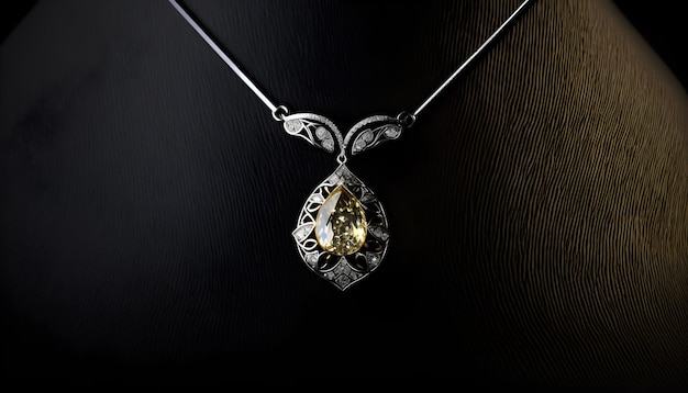 A necklace with a diamond