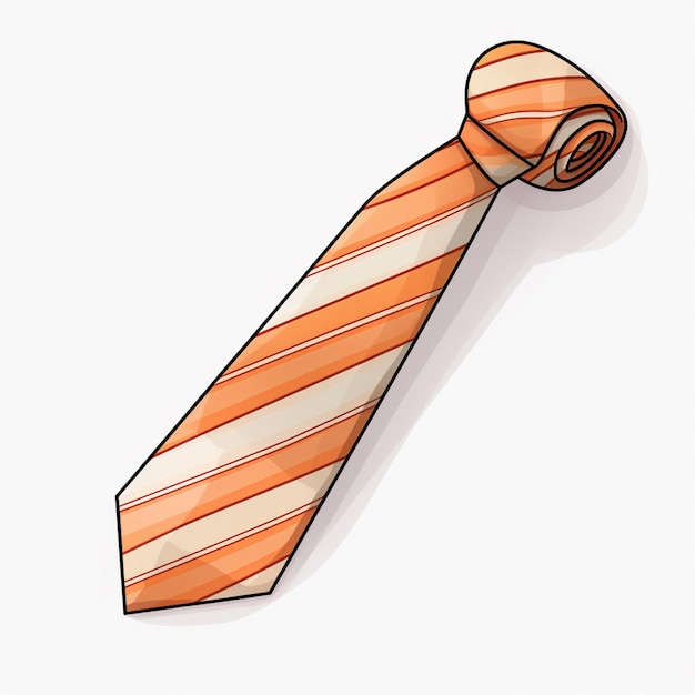 Necktie 2d cartoon illustraton on white background high