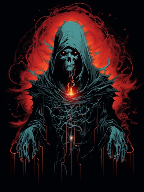 Necromancer of Darkness t shirt design for print design