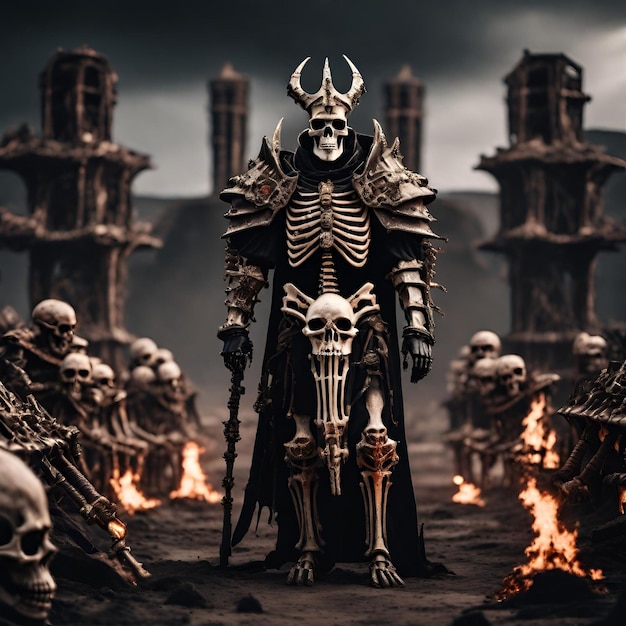 Photo necromancer with bone armor