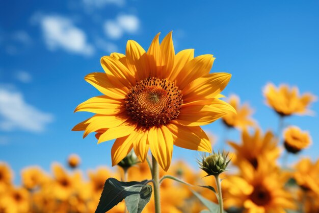 Nectar harvest hovering on sunflower spring photography