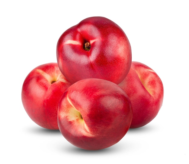 Nectarine fruit isolated on white background. full depth of field