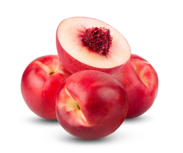 Nectarine fruit isolated on white background. full depth of field