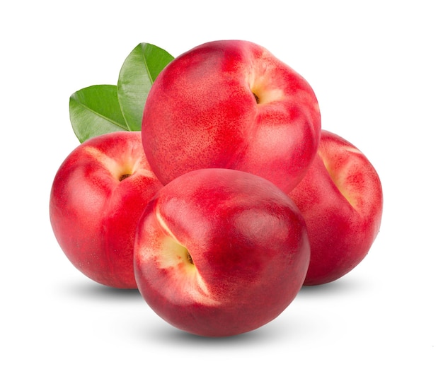 Nectarine fruit isolated on white background. full depth of field