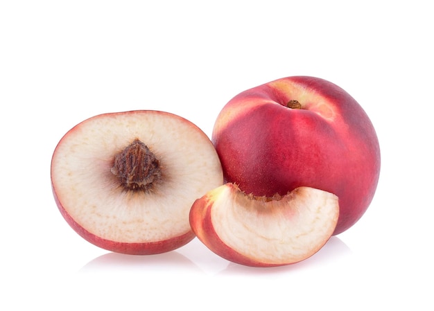 Nectarine fruit isolated on white background