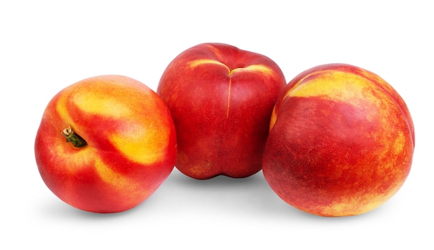 Nectarine fruit isolated on the white background.