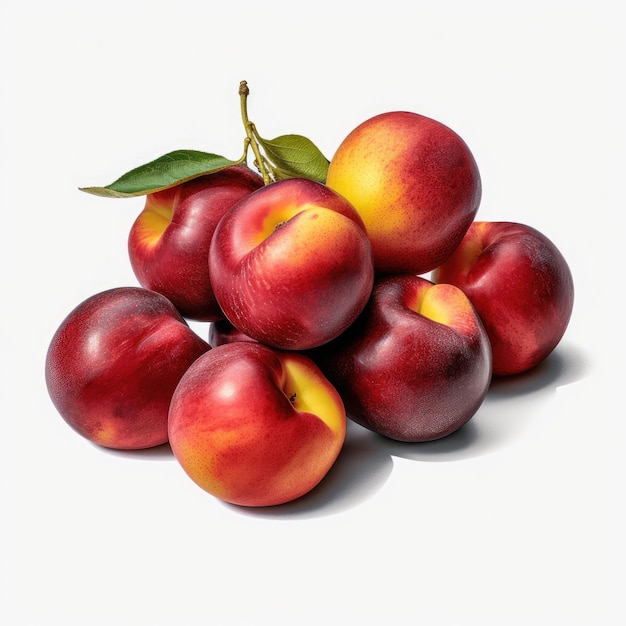 Nectarines isolated on white background