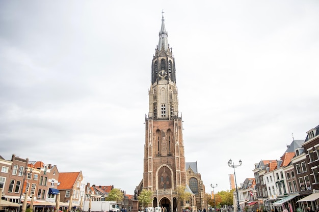 Nederland Delft oktober 2022 Nieuwe kerk op het marktplein Het hoogste monument van Delft