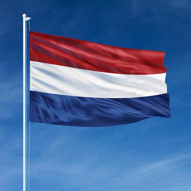 Nederlandse vlag op vlaggenmast