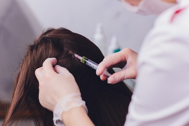 Needle mesotherapy in beauty salon