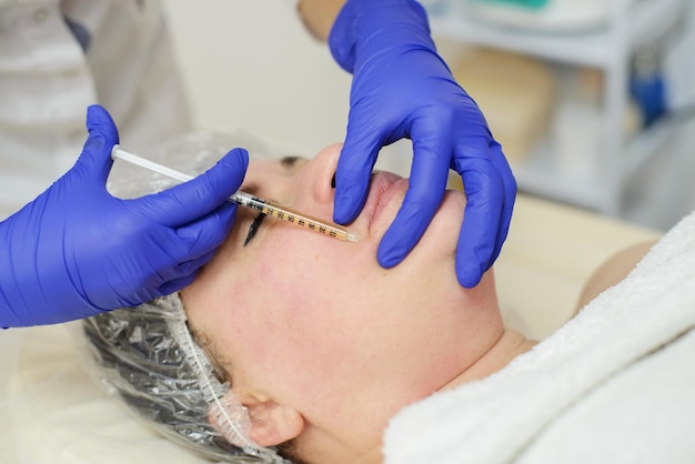 Needle mesotherapy in beauty spa salon or clinic